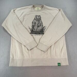 Wild Tribute Grand Teton Marmot Sweatshirt Beige Raglan Large
